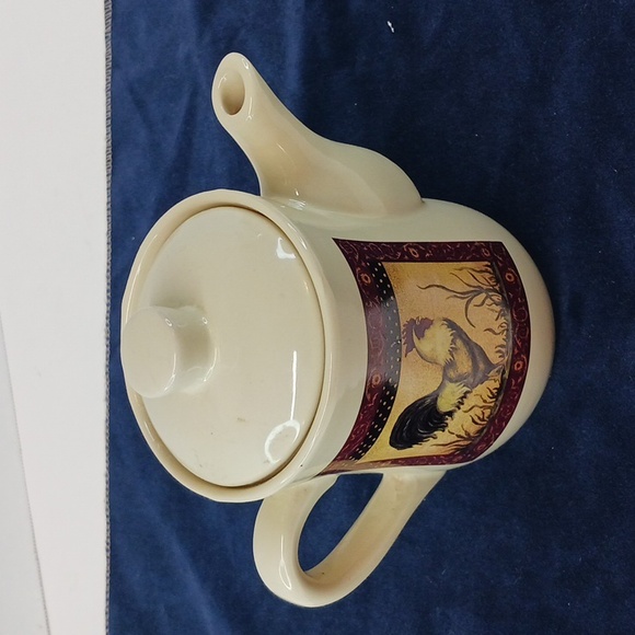 Rooster Ceramic Tea Pot B.I Dishwasher and Microwave Safe 16 oz. with Lid GUC - Picture 1 of 7